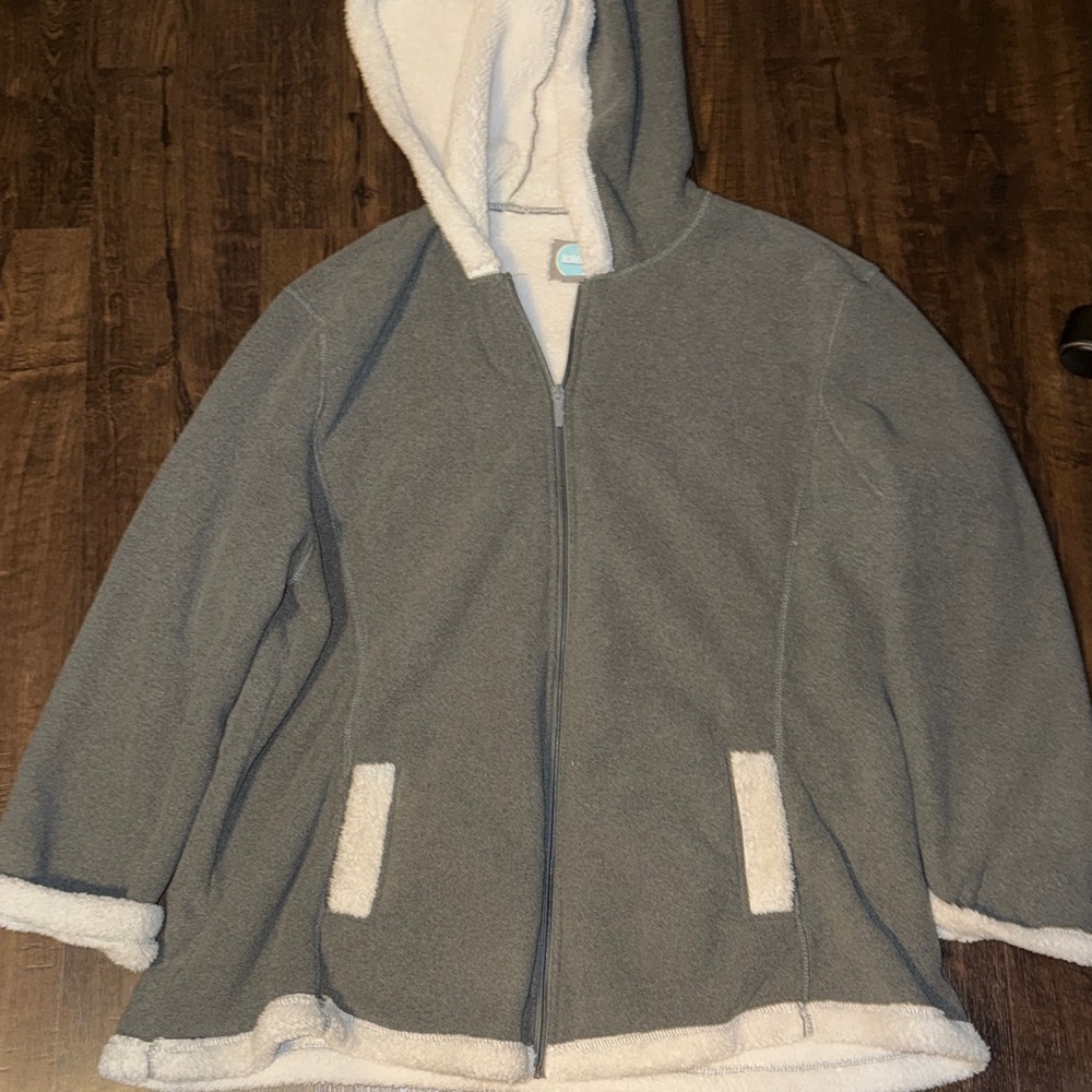 Totes Gray Women's Jacket with White Trim